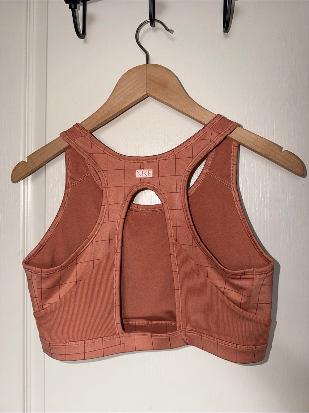 Nike Rust Grid High-Impact Racerback Sports Bra - Picture 2 of 2